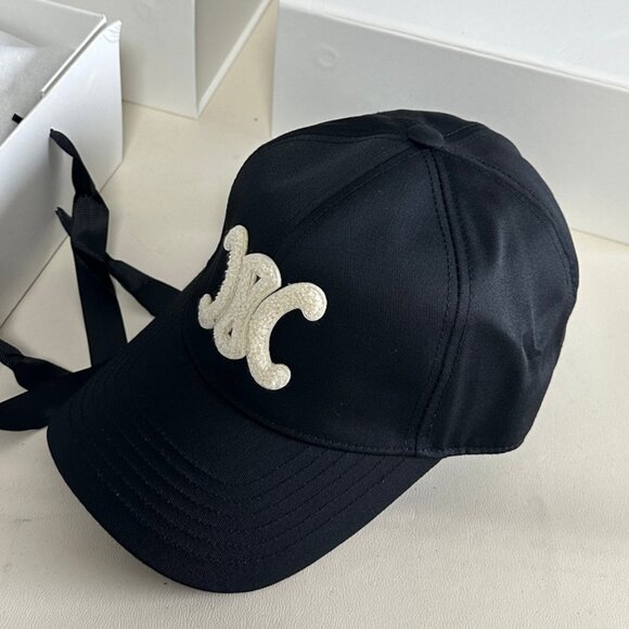 Celine Triomphe Black Adjustable Unisex Baseball Cap main image 5